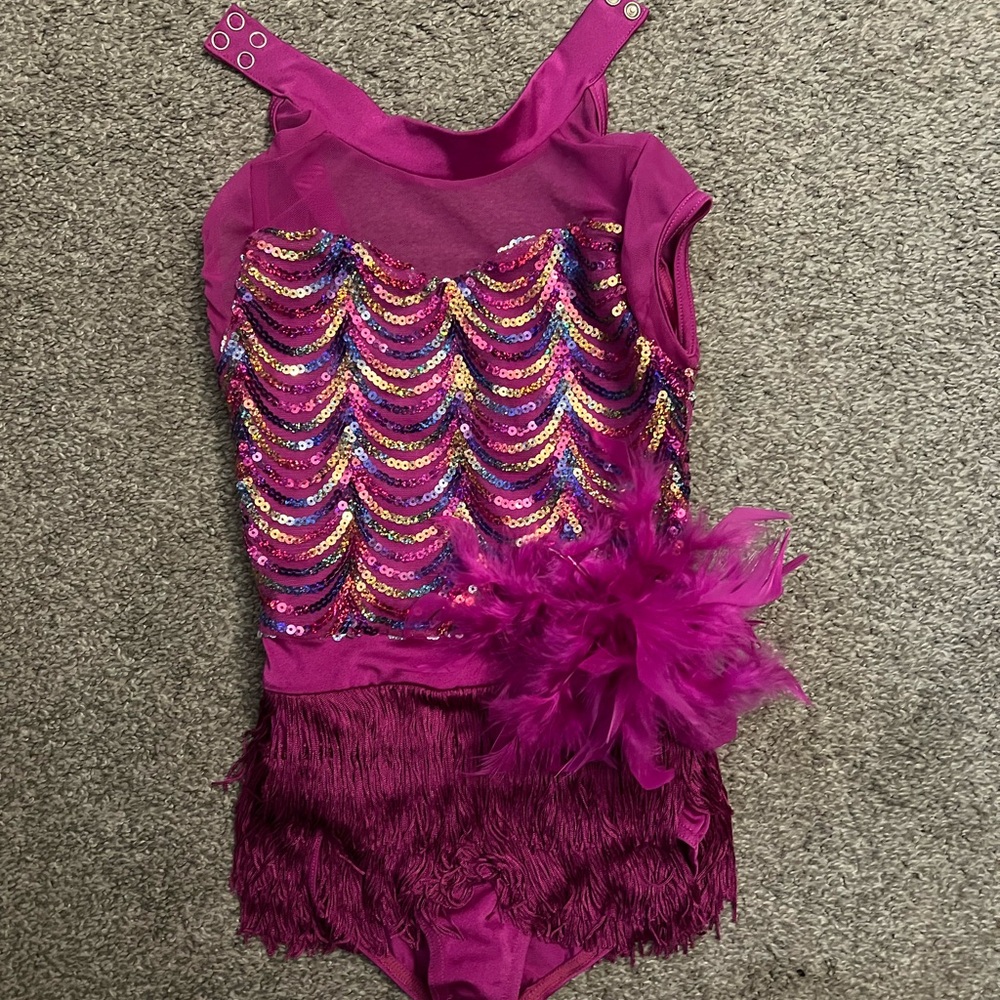 Weissman Fuchsia Sequin Kids Dance Costume
